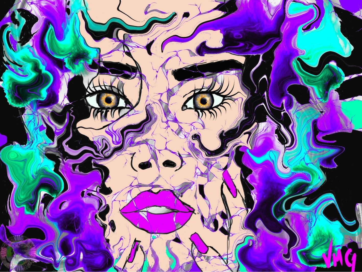 Adore - A 80x60cm Digital Painting Printed On Canvas (One Only)