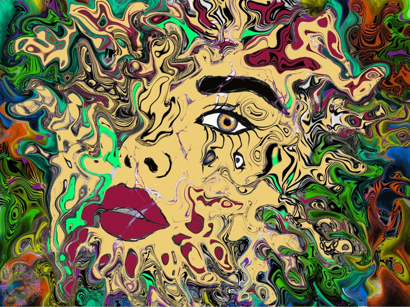 Entice - A 80x60cm Digital Painting Printed On Canvas (One Only)