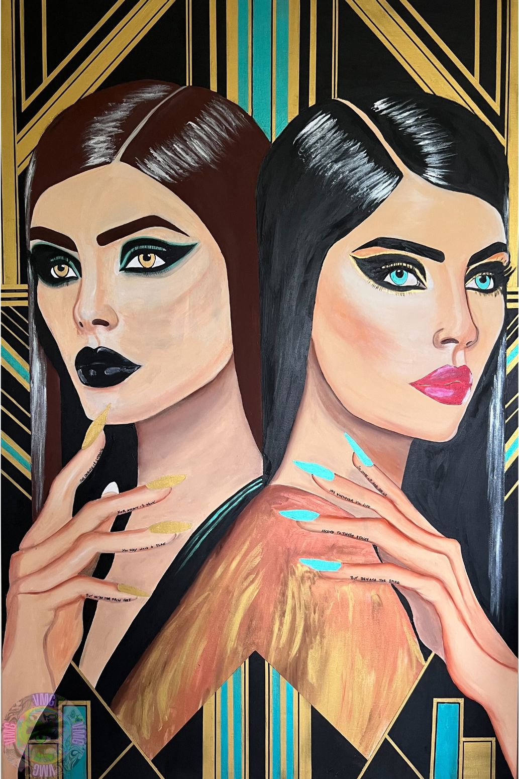 Fortress Of Duality: 100x150cm Acrylic Painting