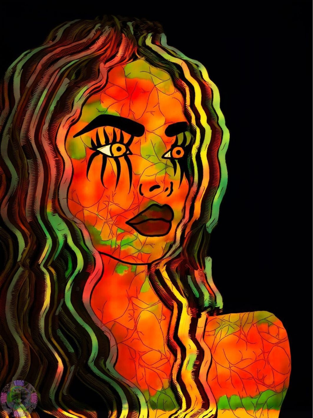 Marked BM - A 60x80cm Digital Painting Printed On Canvas (One Only)