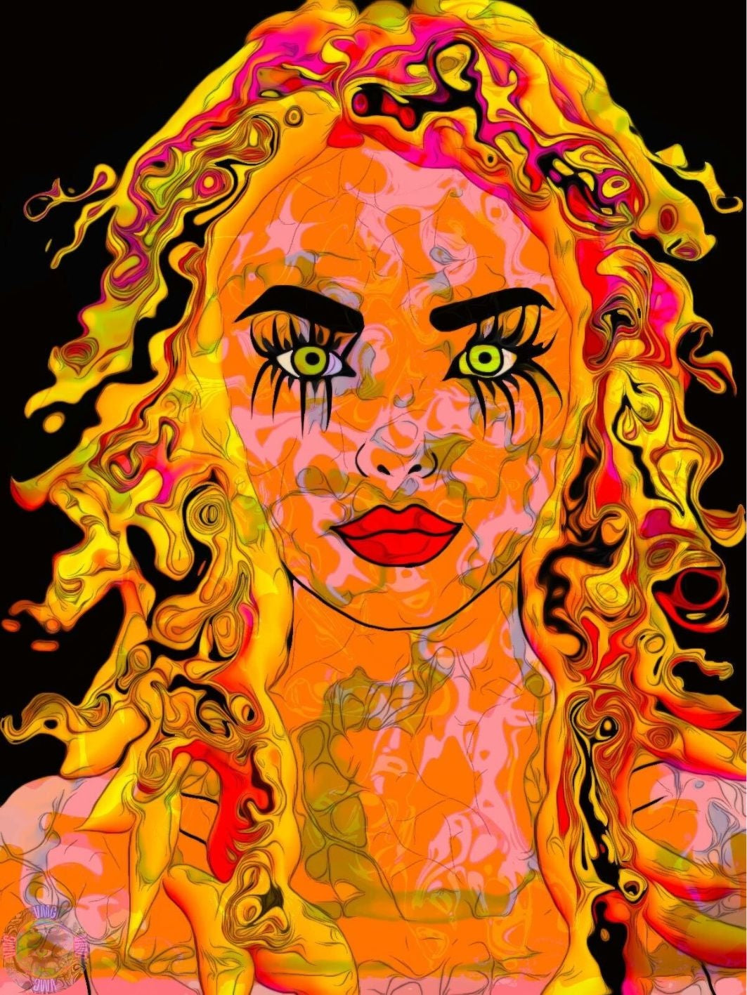 Marked SZ - A 60x80cm Digital Painting Printed On Canvas (One Only)