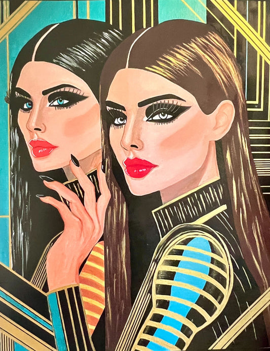 Reflections Of Power: 80x100cm Acrylic Painting