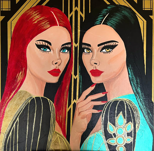 Silent Echoes: 80x80cm Acrylic Painting